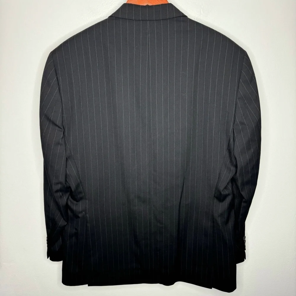 Chaps 3 Button Black Blazer 100% Wool Size 42R‎